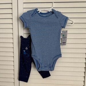 NWT Carter's Blue and White Striped Bodysuit